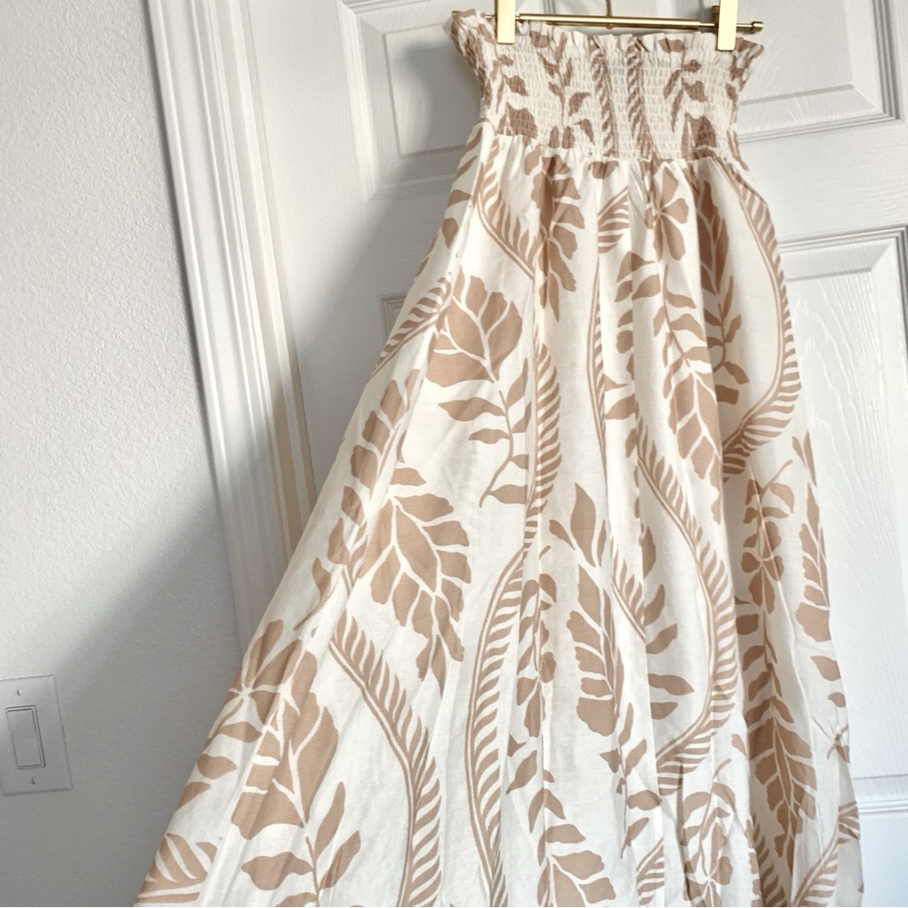 βοΈ VICI Collection Coastal Views Tropical Maxi Skirt Cream Beige Neutral Floral - Picture 9 of 15
